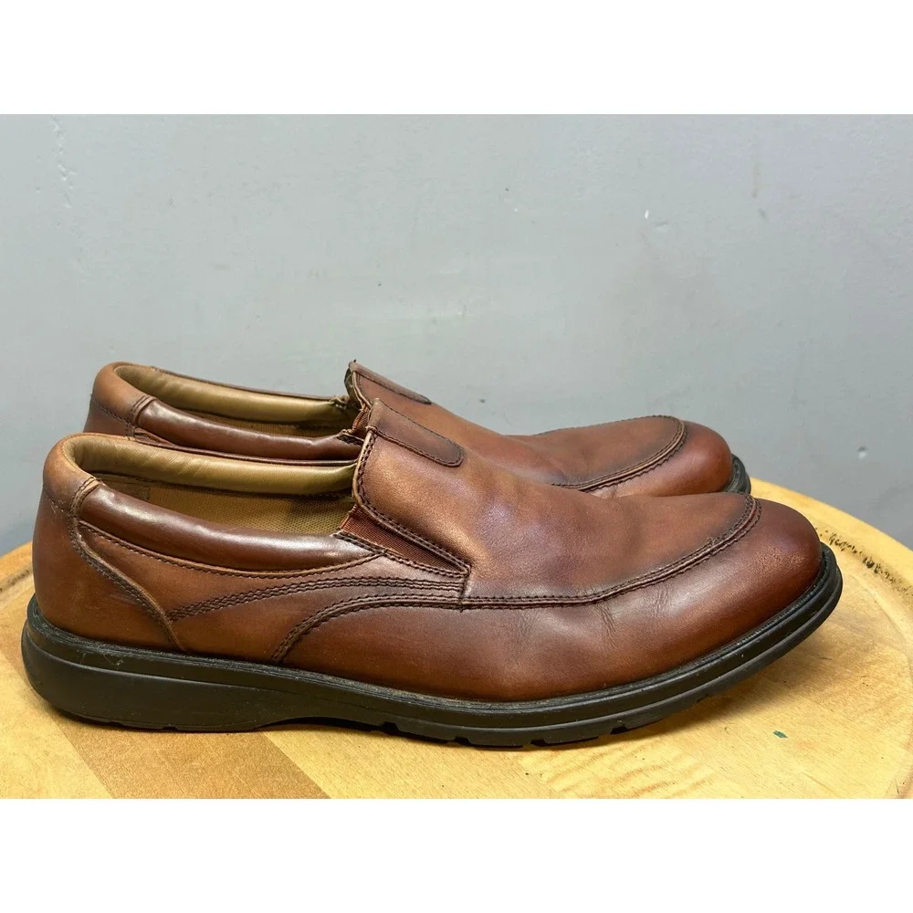 Dockers Loafers Mens 11.5M Tan Leather Slip On Moc Toe 90-32785‎ Business Casual